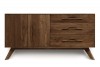 Audrey Three Drawers Right Two Doors Left Buffet - Walnut 