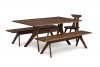 Audrey 40 x 72 Table Benches with Estelle Chair - Walnut