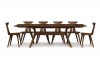 Audrey Extension Table Extended with Estelle Chairs - Walnut