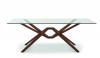 Exeter 48 x 84 Glass Top Table - Walnut