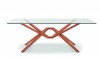 Exeter 48 x 84 Glass Top Table - Cherry