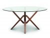 Exeter 60 inch Round Glass Top Table - Walnut