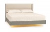 Sloane Floating Bed with Lights in Weathered Oak