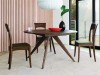 Catalina Round Extension Table with Ingrid Chairs in Walnut