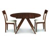 Catalina Round Extension Table with Ingrid Chairs - Walnut