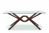Exeter 42 x 72 Glass Top Table - Walnut