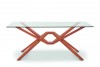 Exeter 42 x 72 Glass Top Table - Cherry