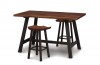 Modern Farmhouse Counter Height Table Counter Stools in Walnut